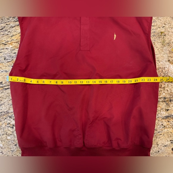 Vintage Eagle Ridge Vest Windbreaker 1/4 Zip Pullover Size Large Red Golf - Picture 7 of 8